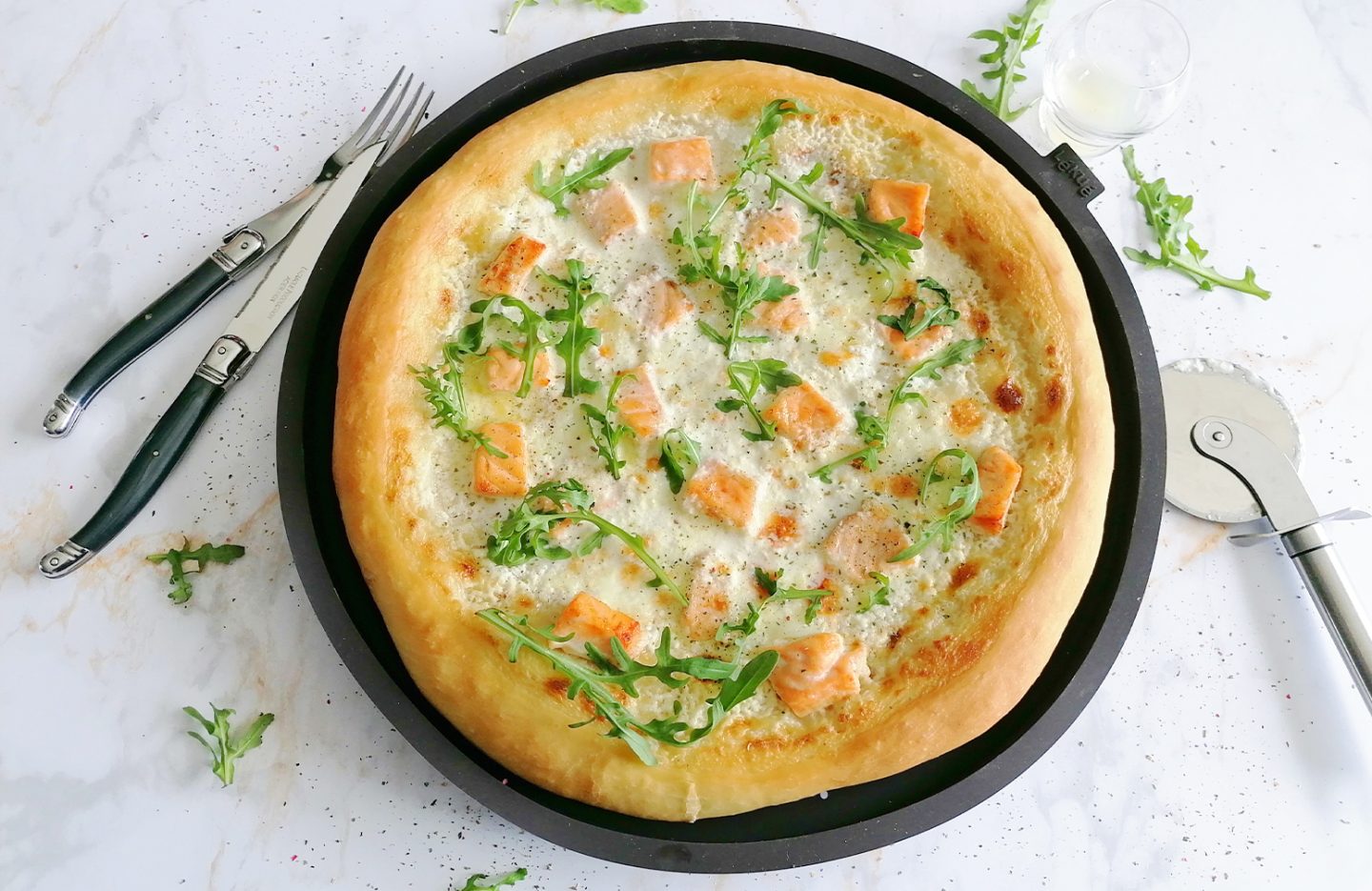 pizza au saumon